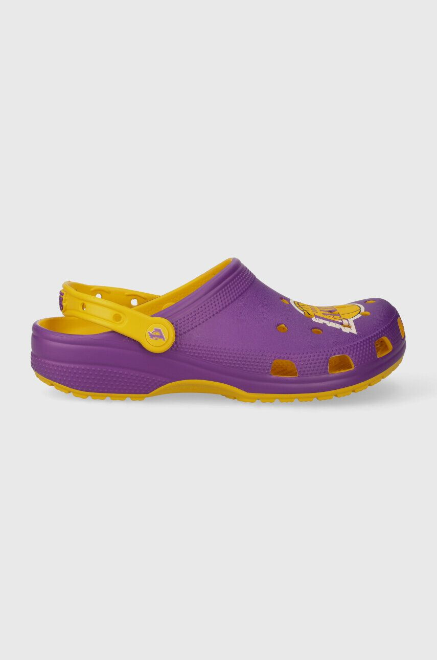 Crocs papuci NBA Los Angeles Lakers Classic Clog culoarea violet 208650 - Pled.ro