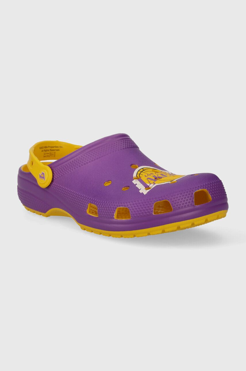 Crocs papuci NBA Los Angeles Lakers Classic Clog culoarea violet 208650 - Pled.ro