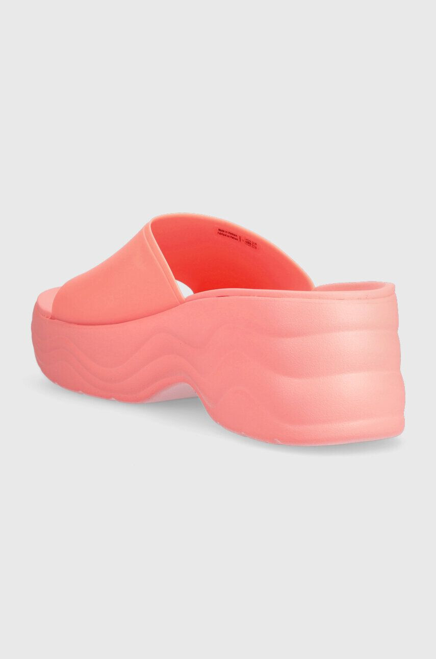 Crocs papuci Skyline Slide femei culoarea roz cu platforma 208182 - Pled.ro