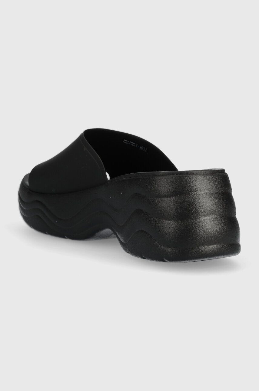 Crocs papuci Skyline Slide femei culoarea negru cu platforma 208182 - Pled.ro