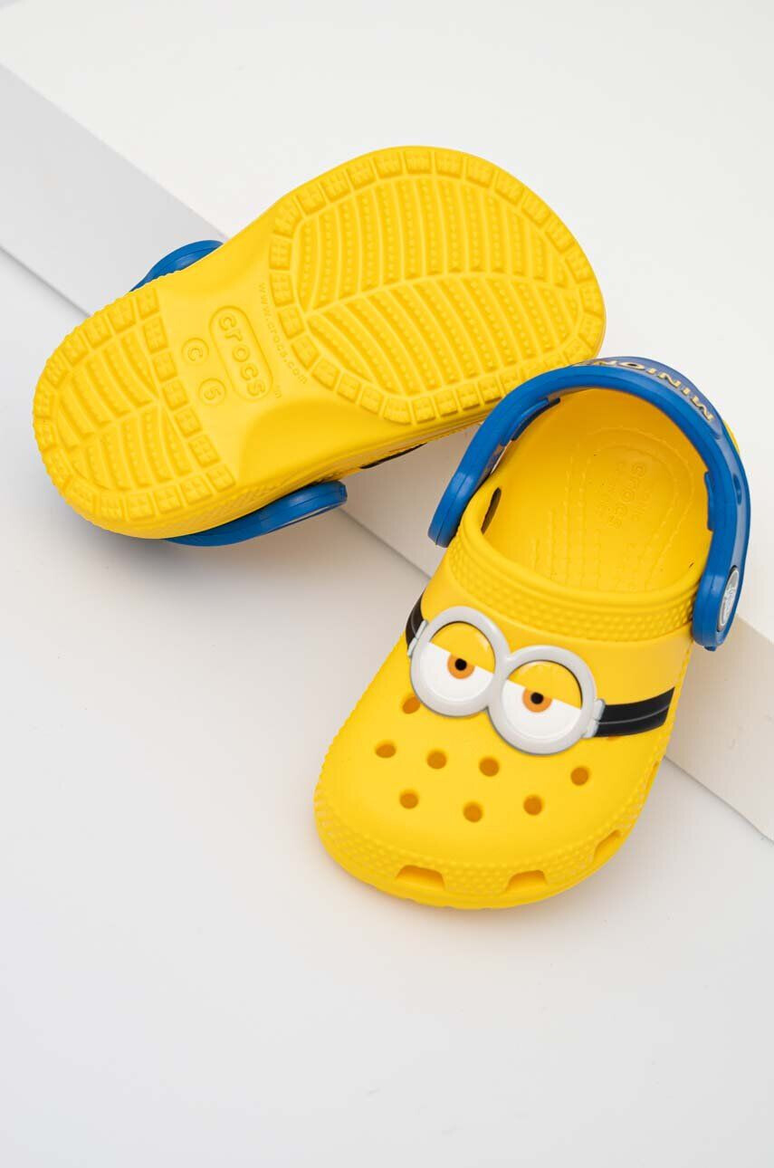 Crocs slapi copii culoarea galben - Pled.ro