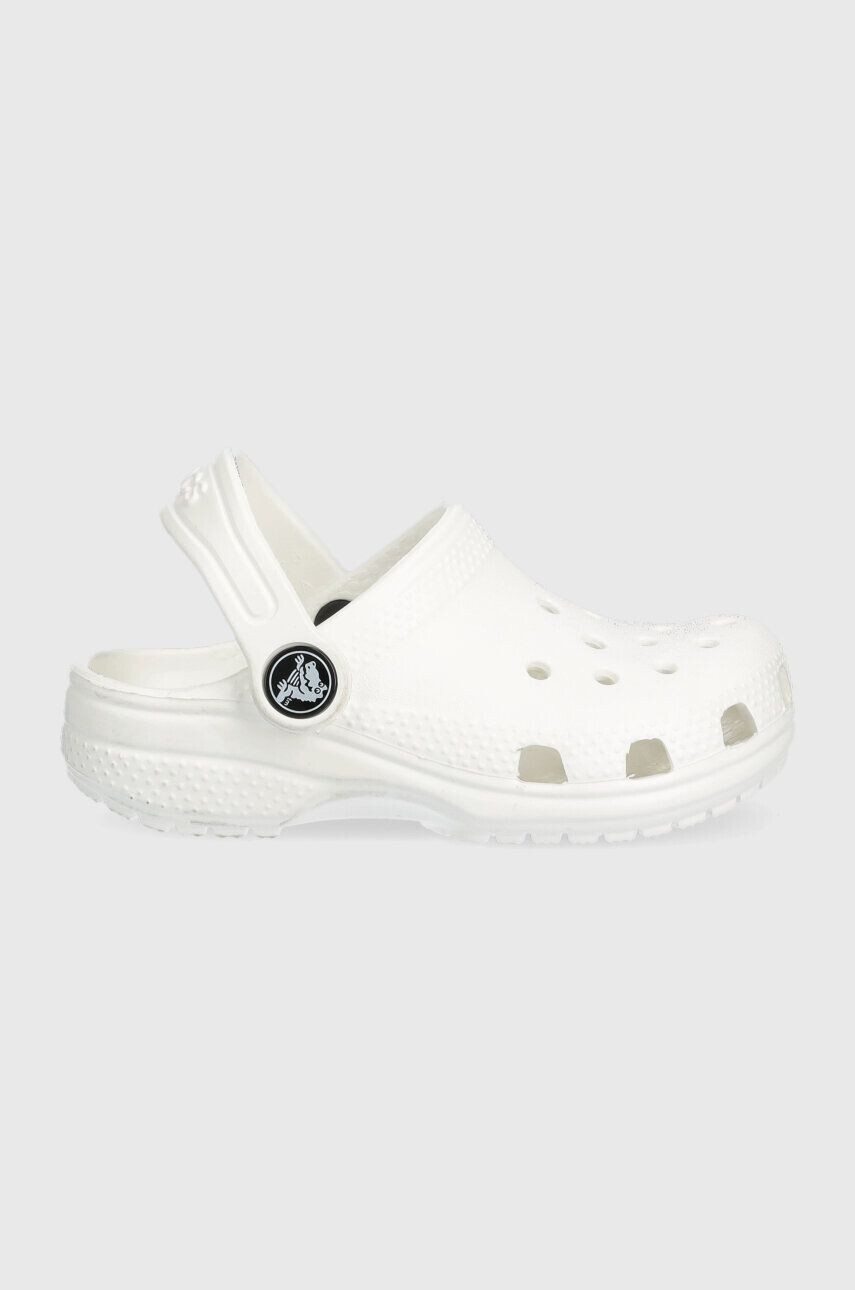 Crocs slapi copii Classic Clog culoarea alb - Pled.ro