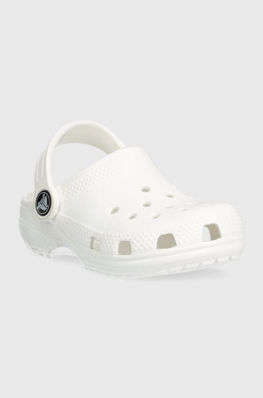 Crocs slapi copii Classic Clog culoarea alb - Pled.ro