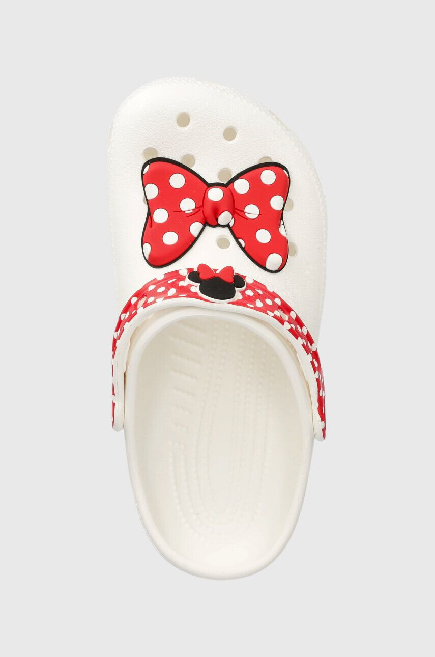 Crocs slapi copii CLASSIC DISNEY MINNIE culoarea alb - Pled.ro