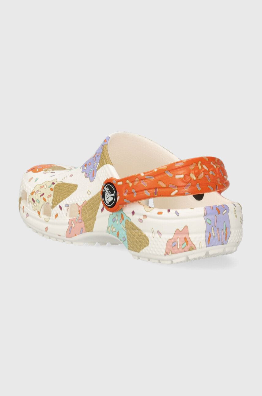 Crocs slapi copii CLASSIC ICE CREAM GRAPHI culoarea alb - Pled.ro