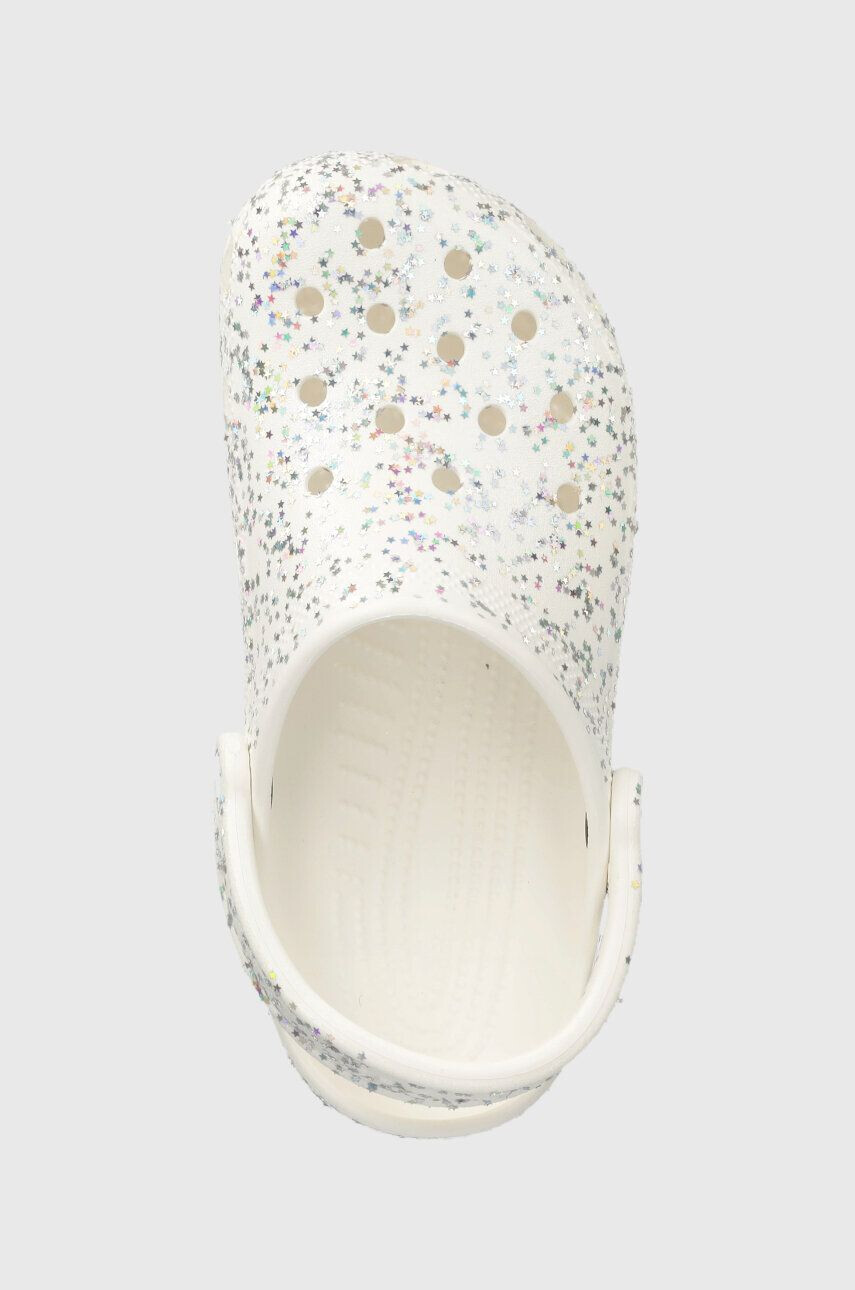 Crocs slapi copii CLASSIC STARRY GLITTER culoarea argintiu - Pled.ro