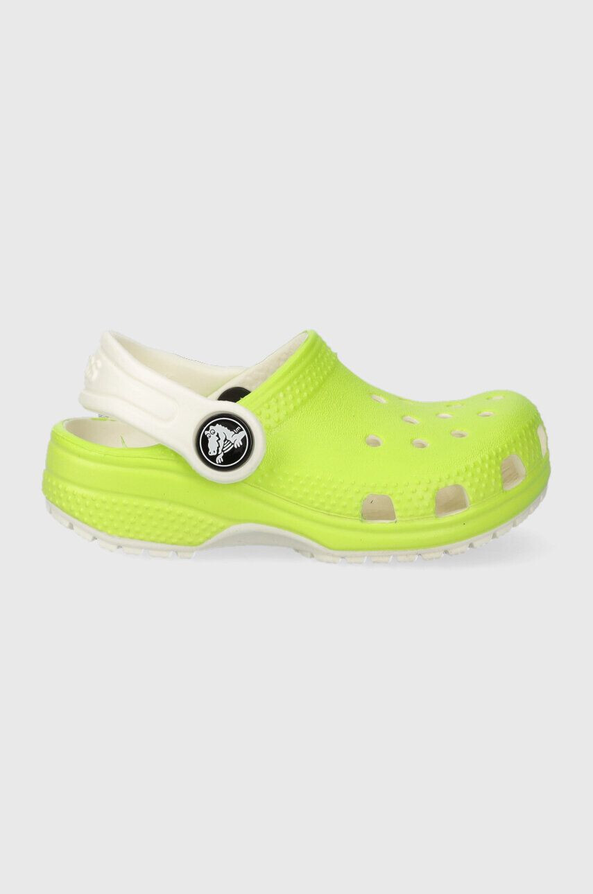 Crocs slapi copii GLOW IN THE DARK culoarea verde - Pled.ro