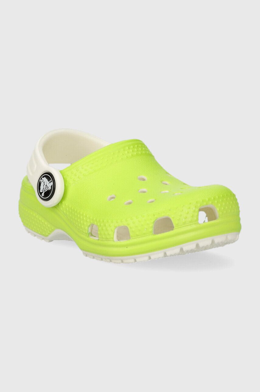 Crocs slapi copii GLOW IN THE DARK culoarea verde - Pled.ro