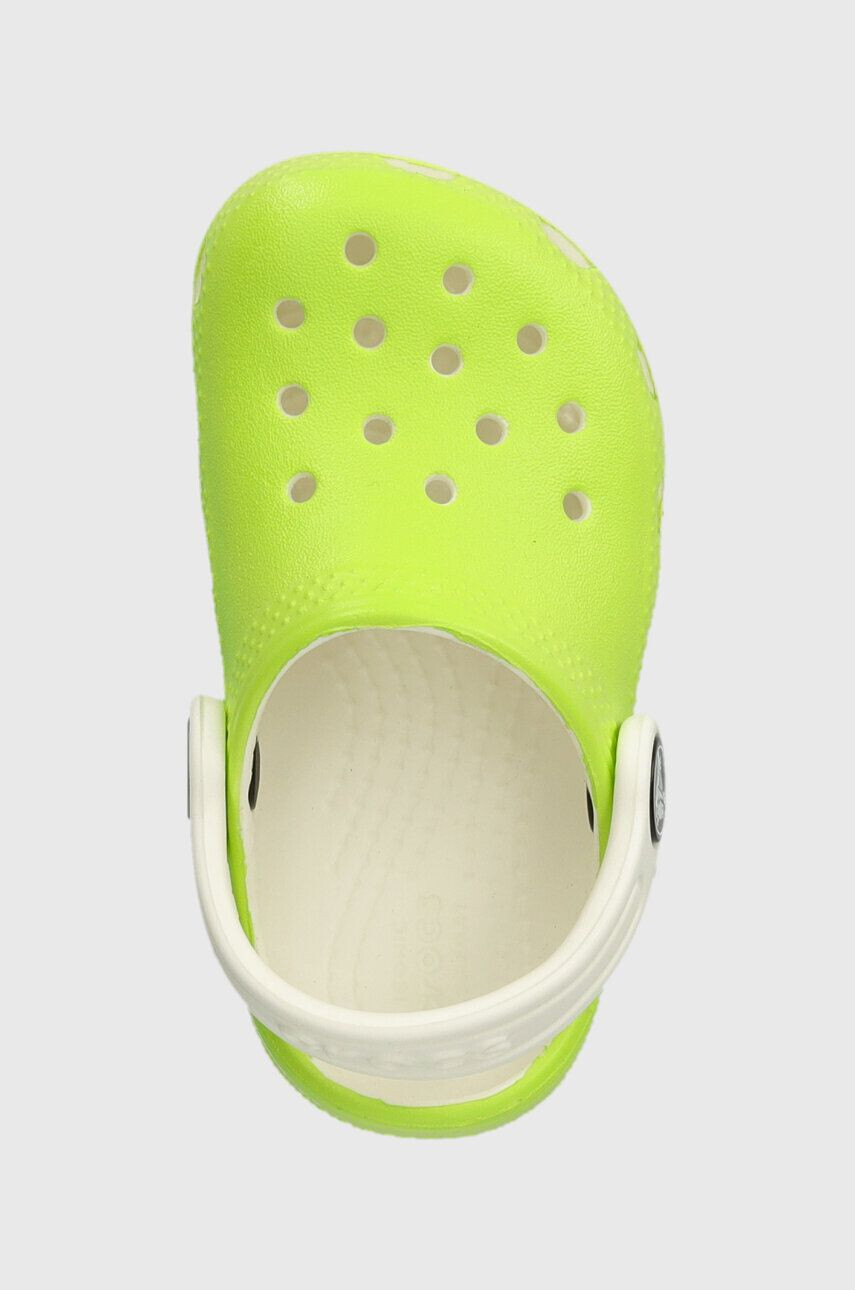 Crocs slapi copii GLOW IN THE DARK culoarea verde - Pled.ro