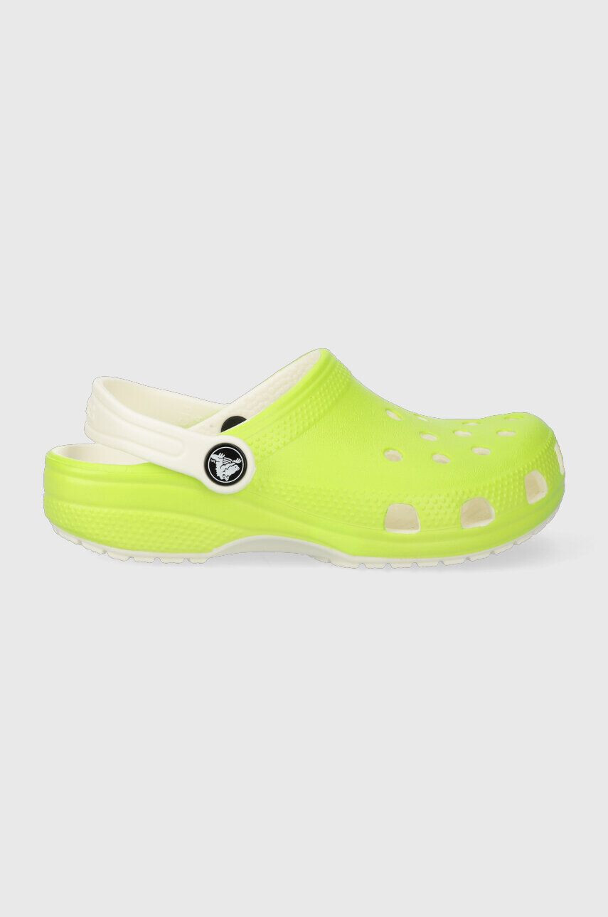 Crocs slapi copii Glow In The Dark culoarea verde - Pled.ro