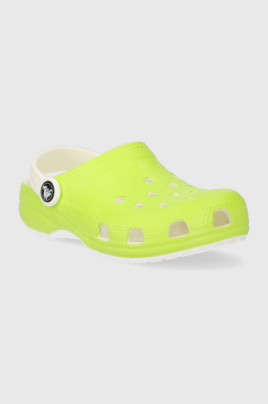 Crocs slapi copii Glow In The Dark culoarea verde - Pled.ro