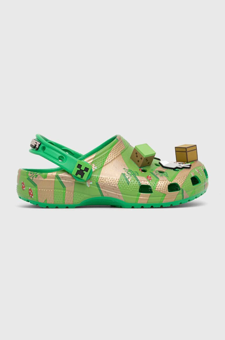 Crocs slapi copii MINECRAFT ELEVATED CLOG culoarea verde - Pled.ro