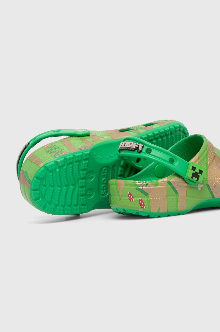 Crocs slapi copii MINECRAFT ELEVATED CLOG culoarea verde - Pled.ro