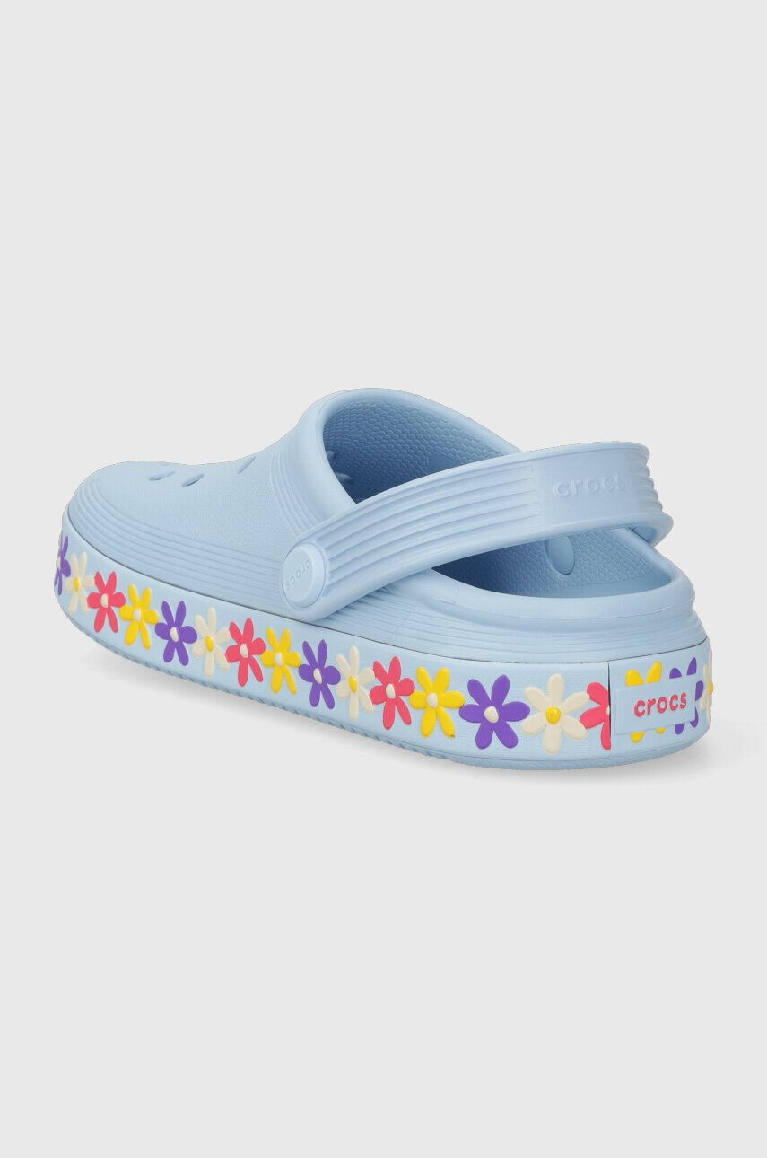 Crocs slapi copii Off Court Daisy Clog culoarea alb - Pled.ro