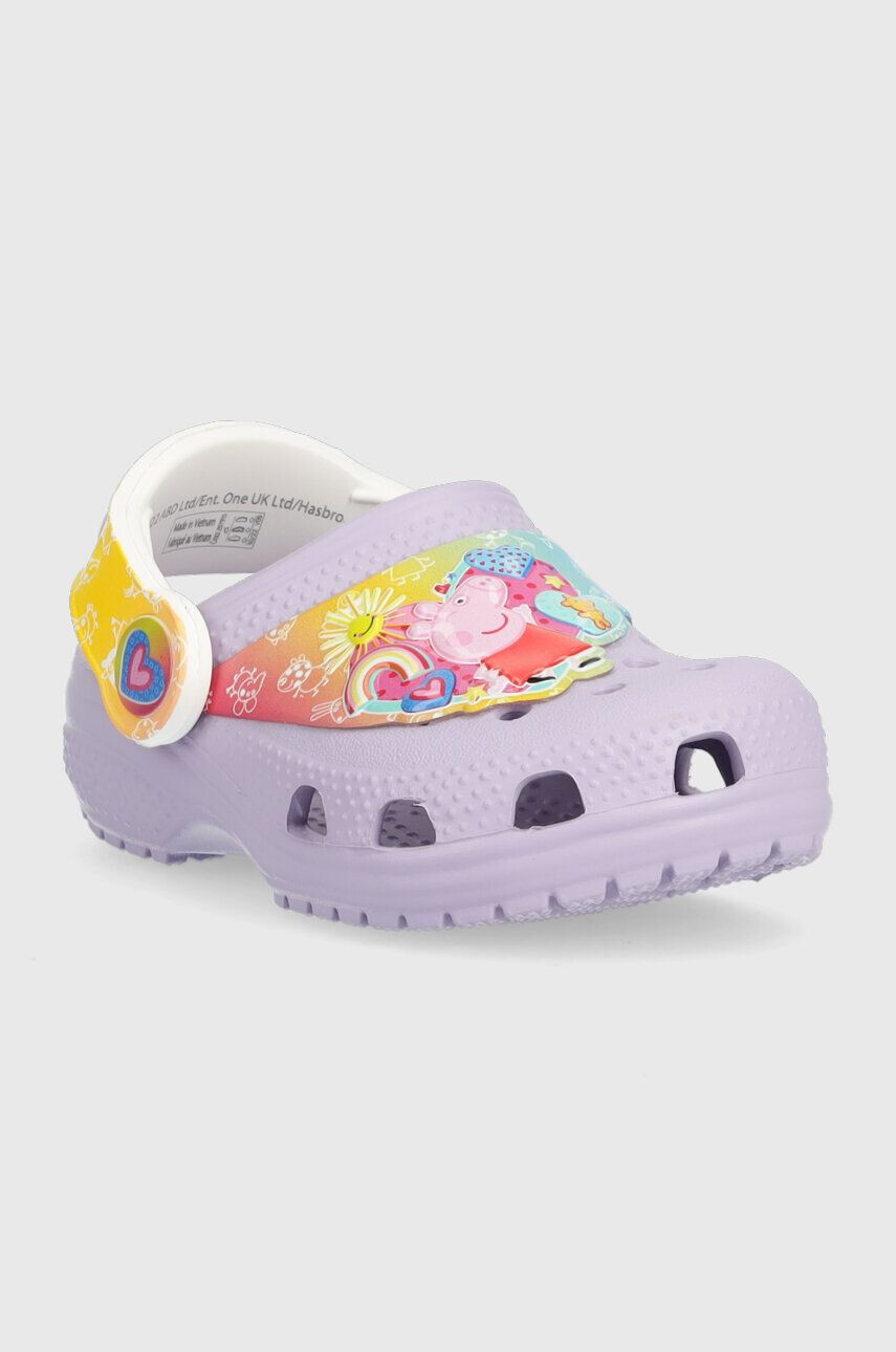 Crocs slapi copii Pepppa Pig culoarea violet - Pled.ro