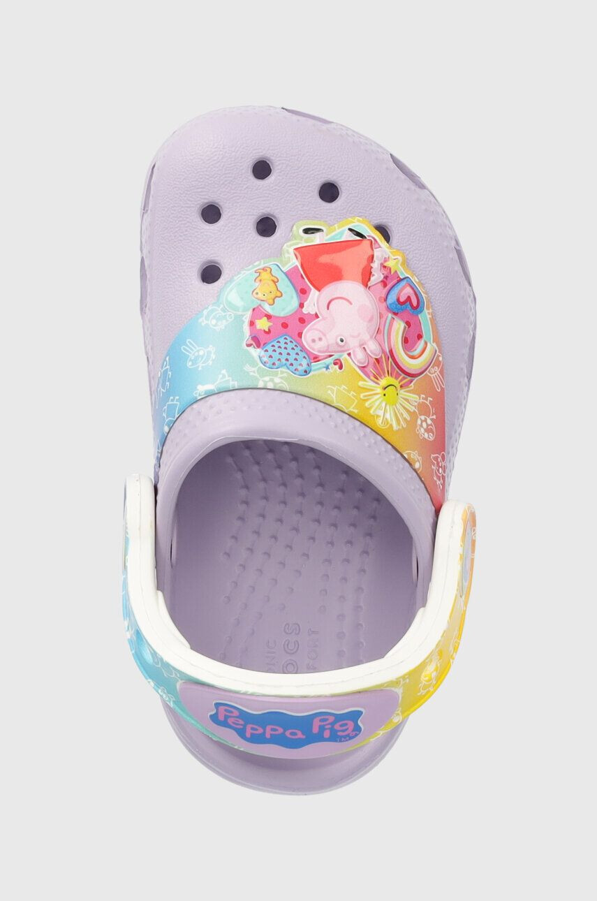 Crocs slapi copii Pepppa Pig culoarea violet - Pled.ro