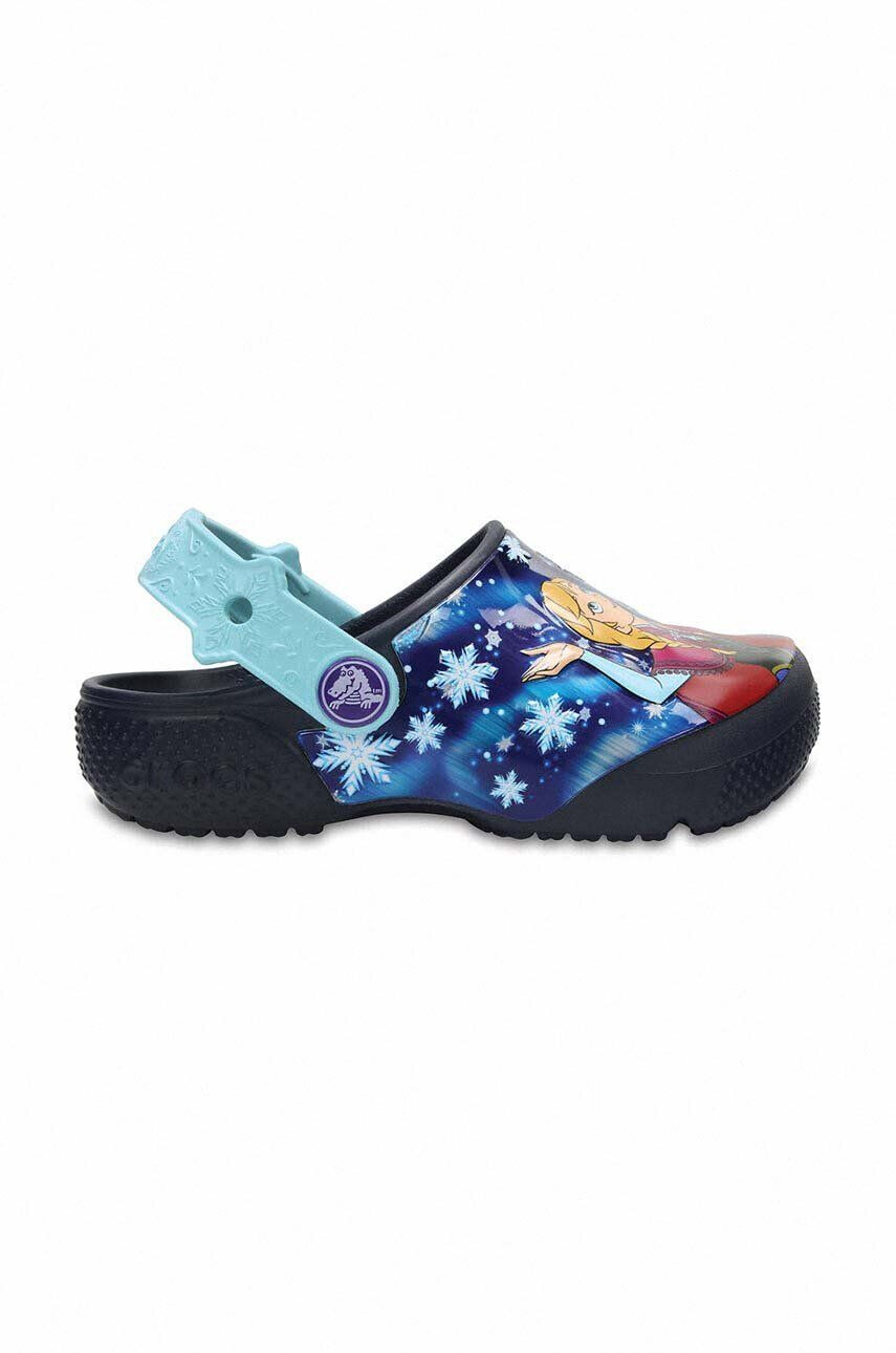 Crocs slapi copii x Frozen culoarea albastru marin - Pled.ro