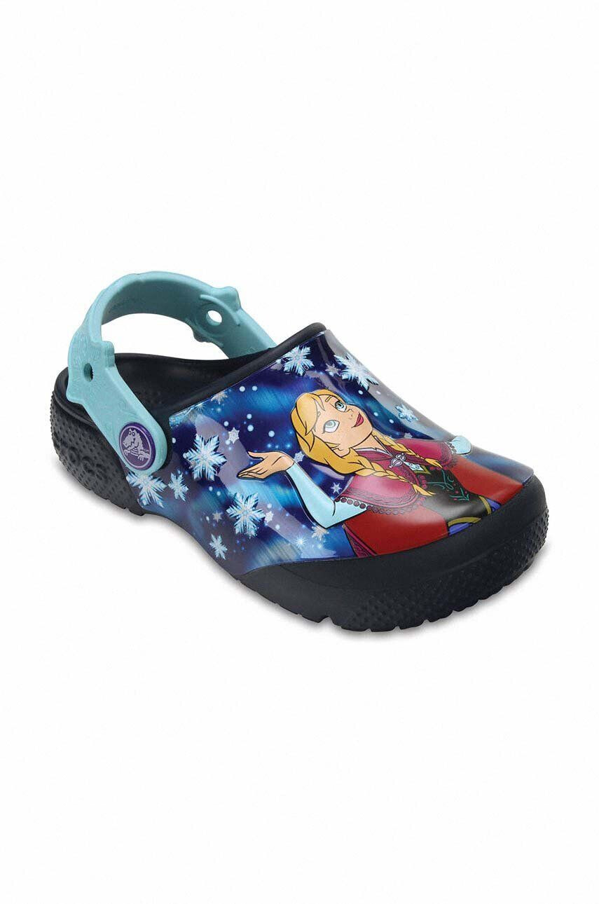 Crocs slapi copii x Frozen culoarea albastru marin - Pled.ro