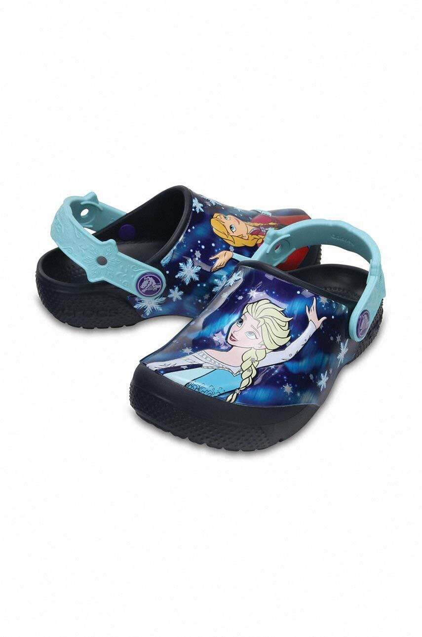 Crocs slapi copii x Frozen culoarea albastru marin - Pled.ro