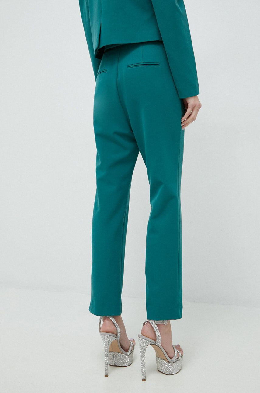 Custommade pantaloni Parilla femei culoarea verde drept high waist - Pled.ro