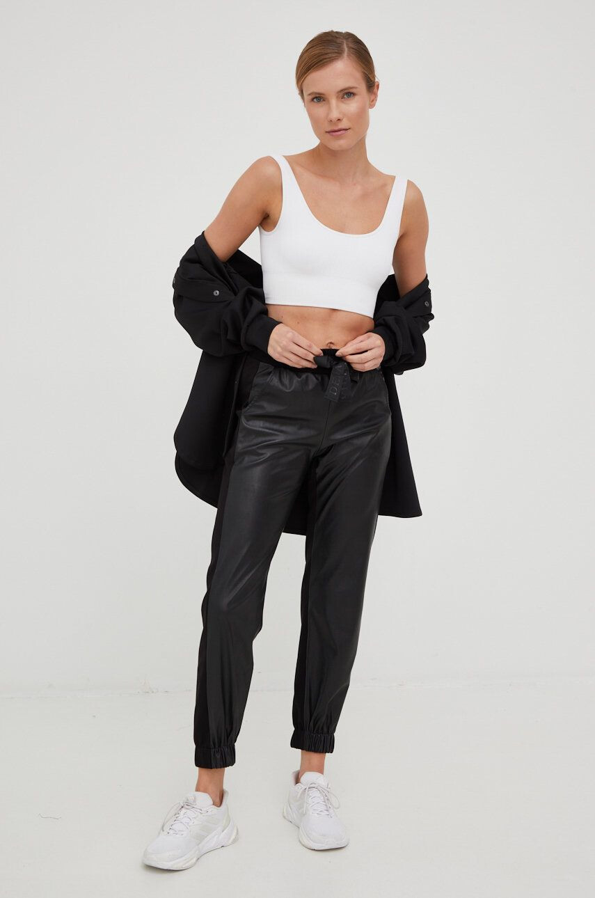 Deha pantaloni femei culoarea negru drept high waist - Pled.ro