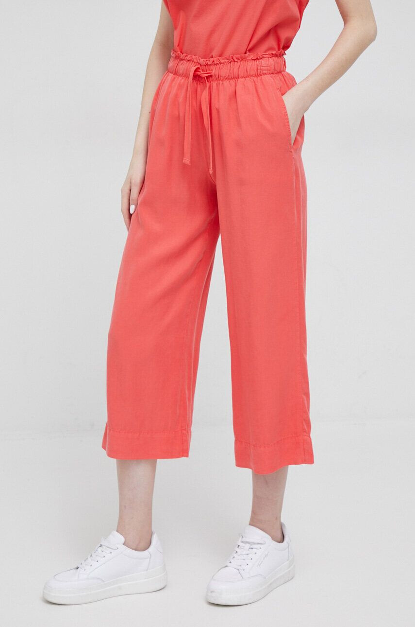 Deha pantaloni femei culoarea portocaliu drept high waist - Pled.ro