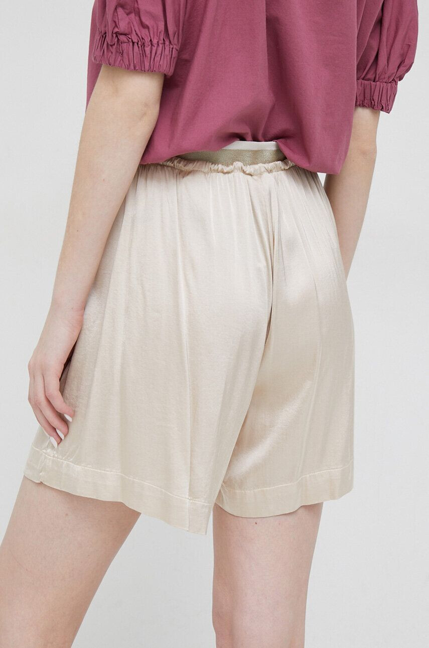 Deha pantaloni scurti femei culoarea bej neted high waist - Pled.ro