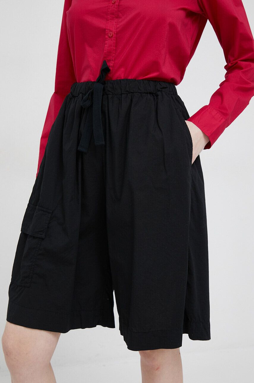 Deha pantaloni scurti femei culoarea negru neted high waist - Pled.ro