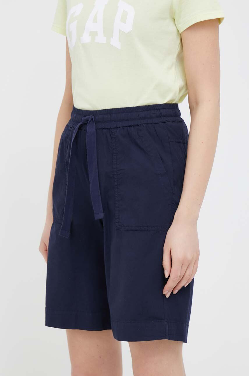 Deha pantaloni scurti femei culoarea albastru marin neted high waist - Pled.ro