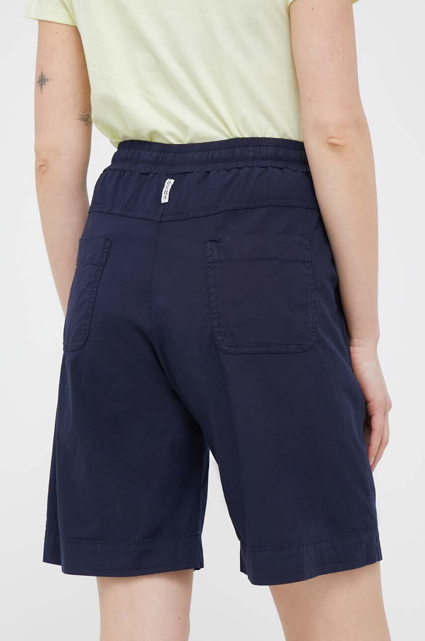 Deha pantaloni scurti femei culoarea albastru marin neted high waist - Pled.ro