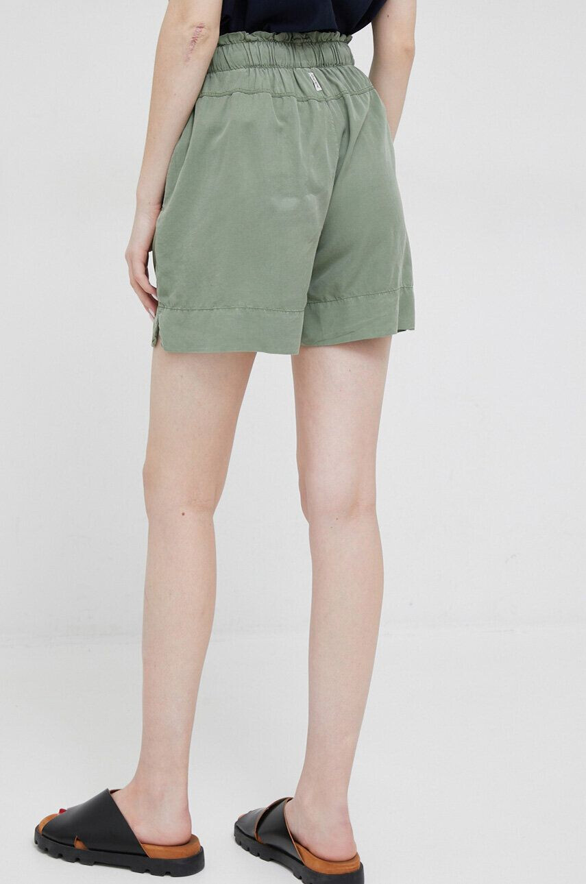 Deha pantaloni scurti femei culoarea verde neted medium waist - Pled.ro