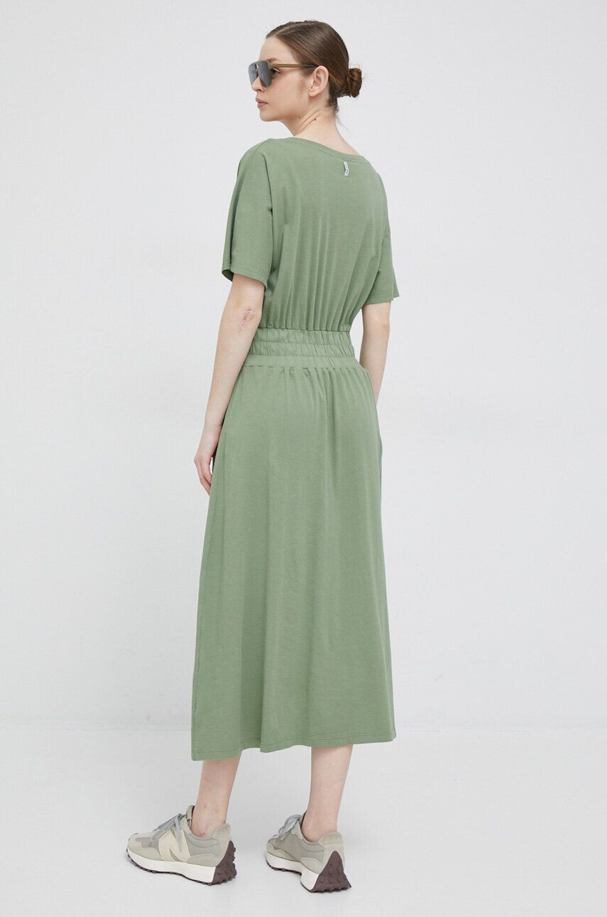 Deha rochie din bumbac culoarea verde maxi evazati - Pled.ro