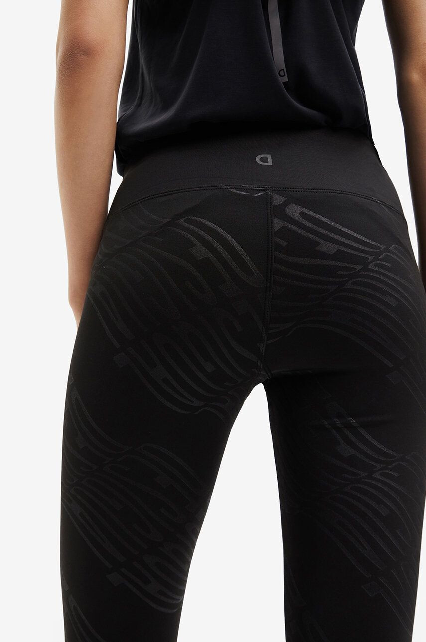 Desigual colanti femei culoarea negru cu imprimeu - Pled.ro