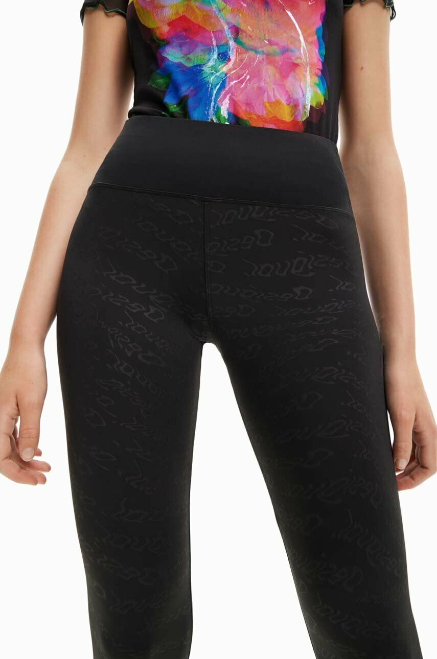 Desigual colanti femei culoarea negru neted - Pled.ro