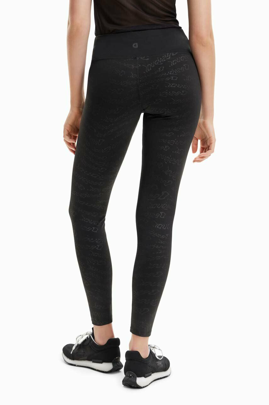 Desigual colanti femei culoarea negru neted - Pled.ro