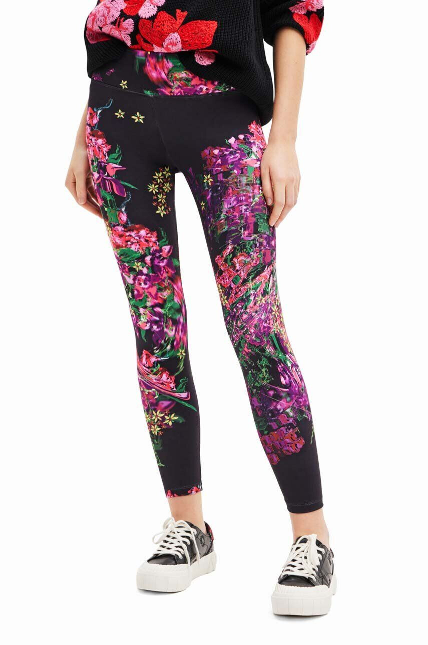 Desigual colanti femei culoarea negru modelator - Pled.ro