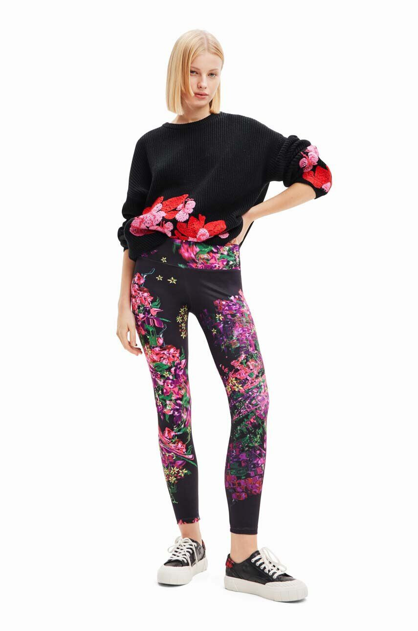 Desigual colanti femei culoarea negru modelator - Pled.ro