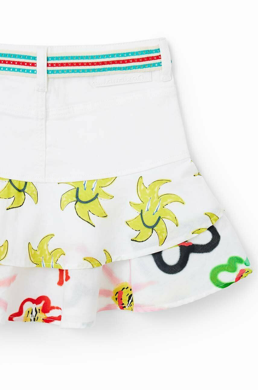 Desigual fusta fete culoarea alb mini evazati - Pled.ro