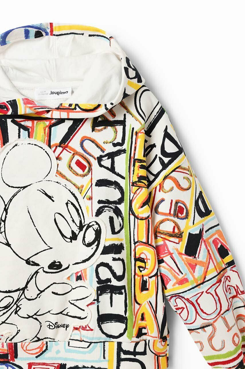 Desigual hanorac de bumbac pentru copii Disney's Mickey Mouse cu glugă modelator - Pled.ro