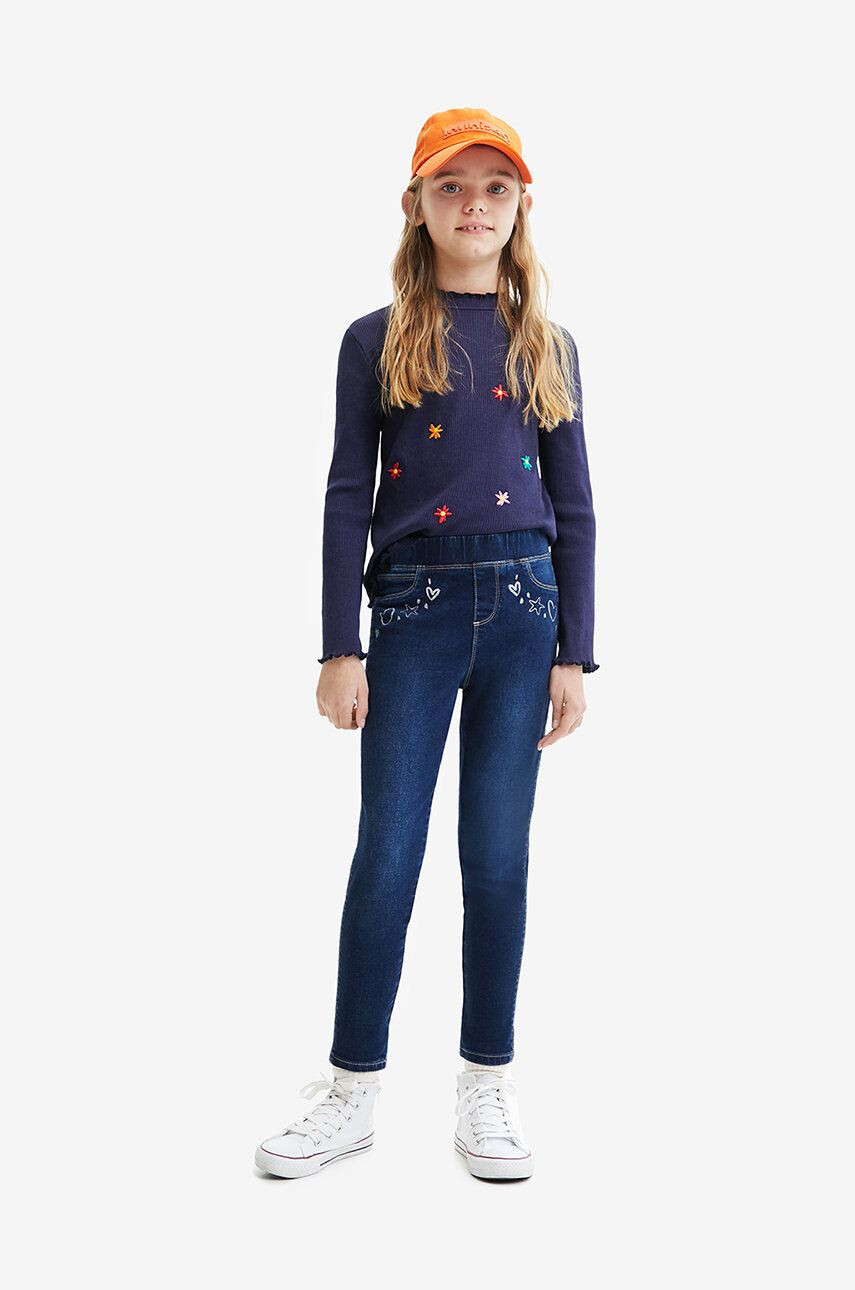 Desigual jeans copii culoarea albastru marin - Pled.ro