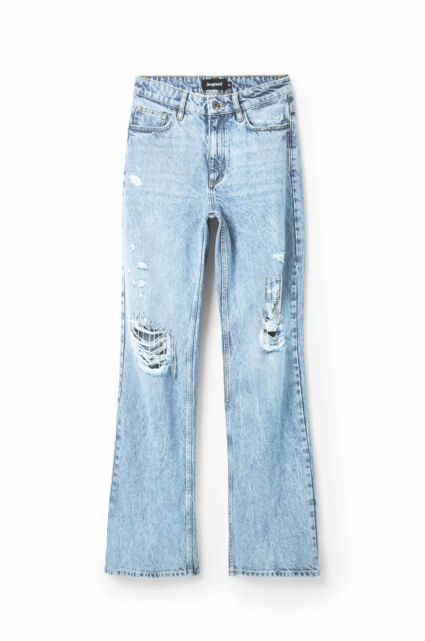 Desigual jeansi femei high waist - Pled.ro