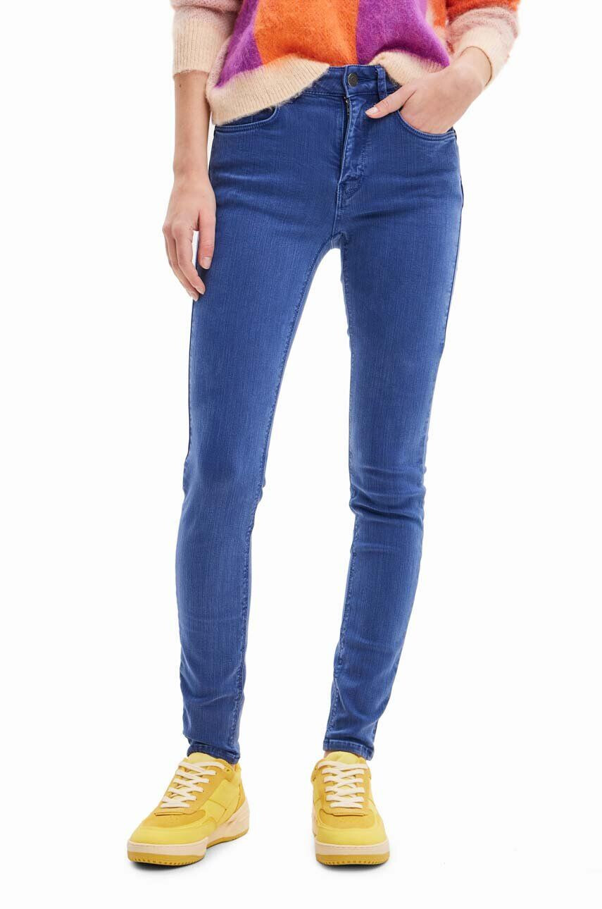 Desigual jeansi femei culoarea albastru marin - Pled.ro