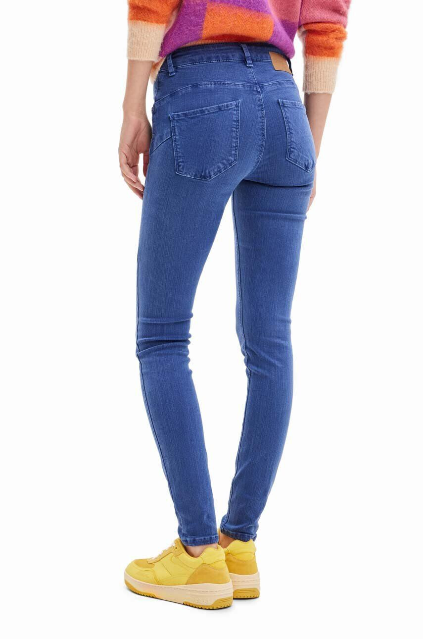 Desigual jeansi femei culoarea albastru marin - Pled.ro