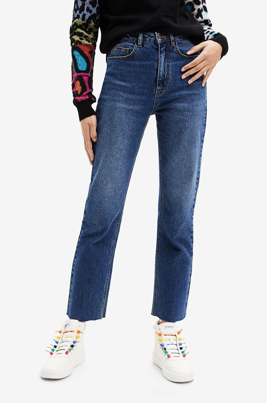 Desigual jeansi femei high waist - Pled.ro