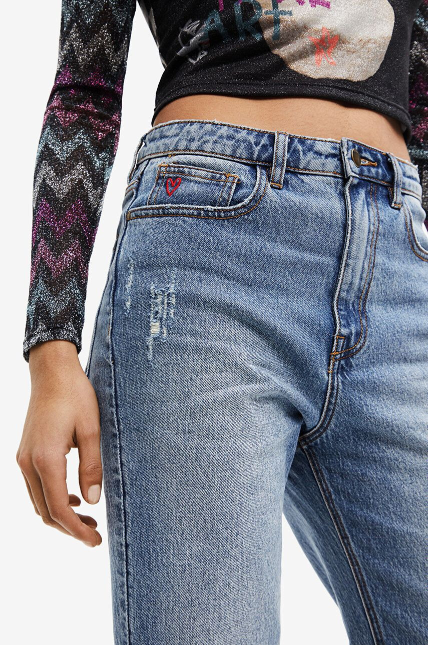 Desigual jeansi femei high waist - Pled.ro