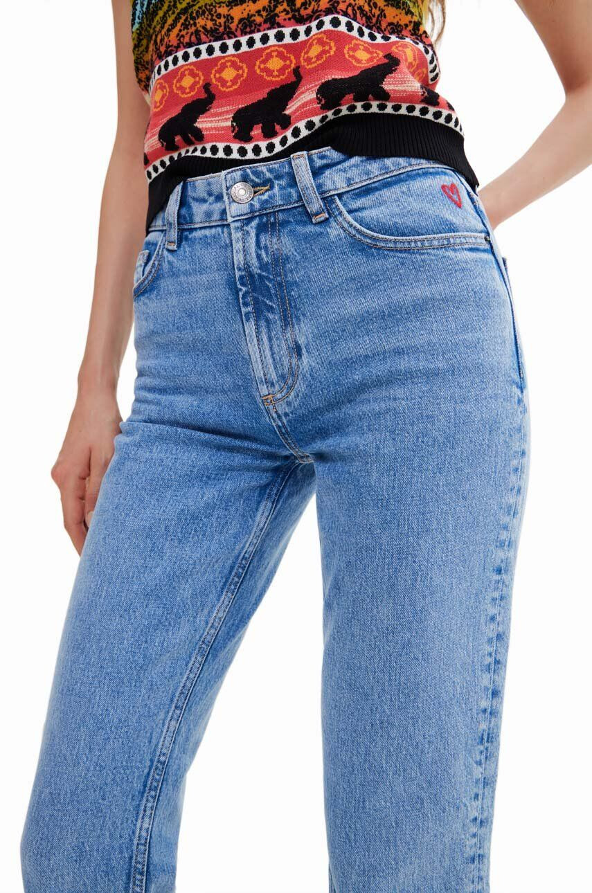 Desigual jeansi femei high waist - Pled.ro