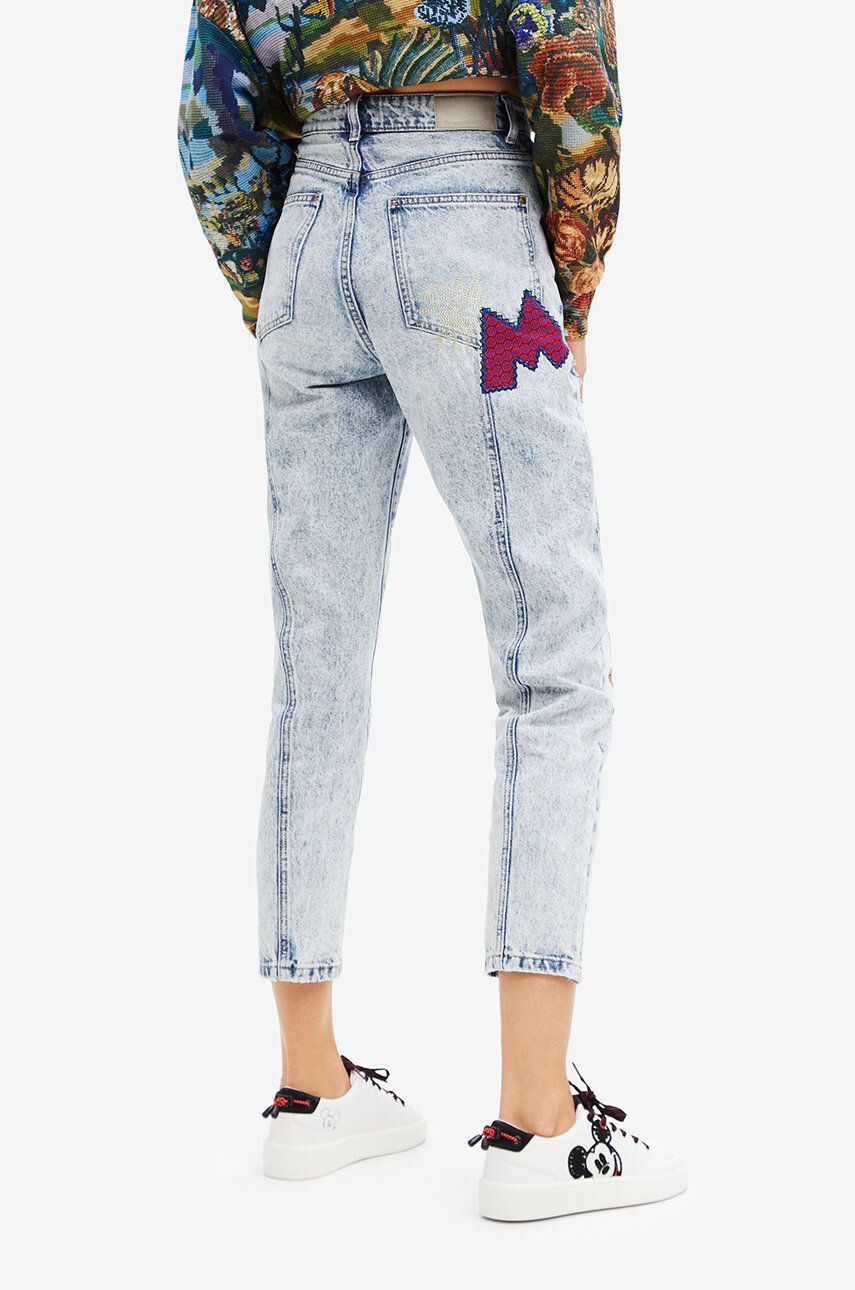 Desigual jeansi femei high waist - Pled.ro