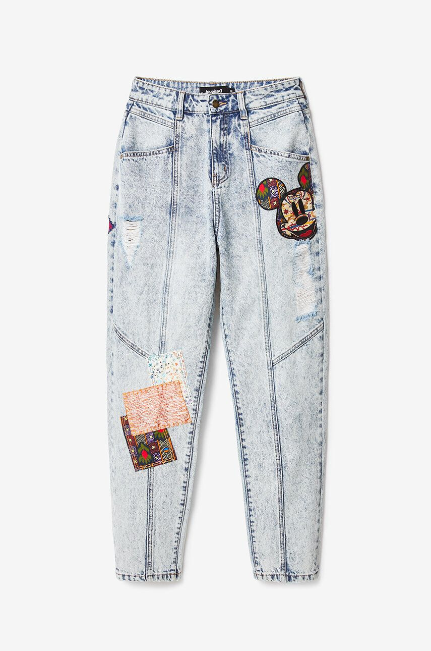 Desigual jeansi femei high waist - Pled.ro