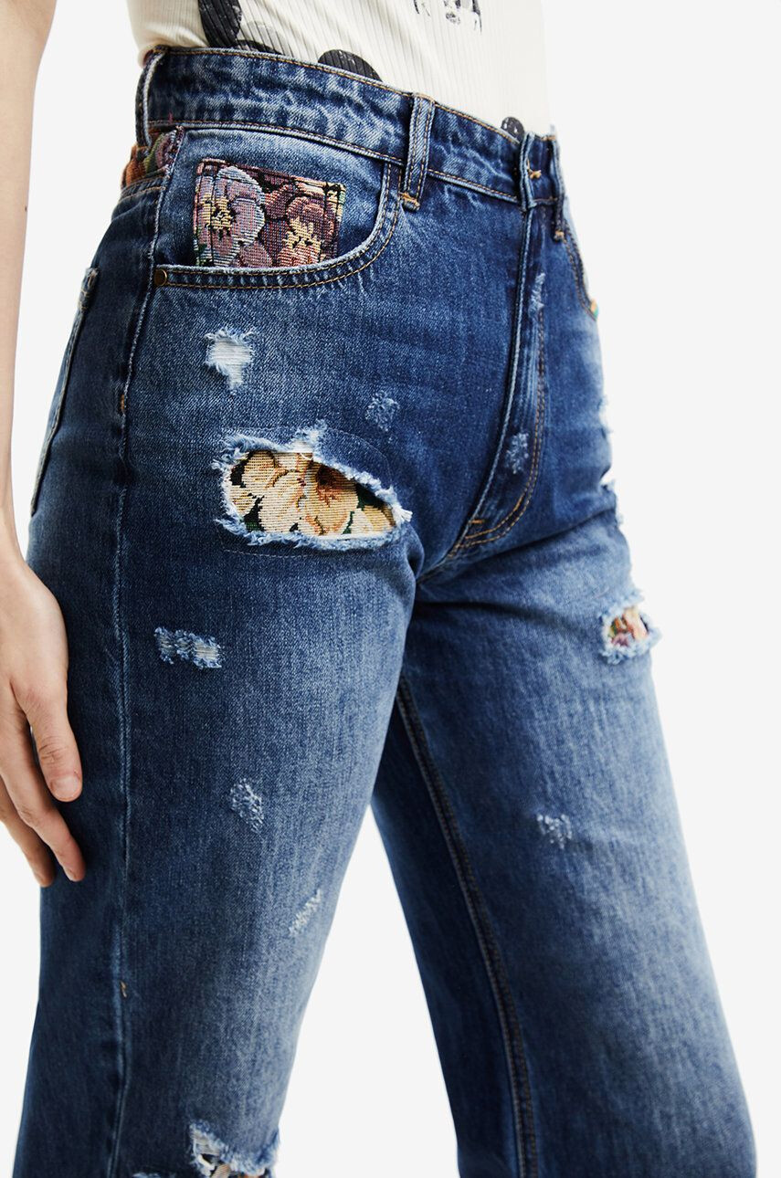 Desigual jeansi femei high waist - Pled.ro