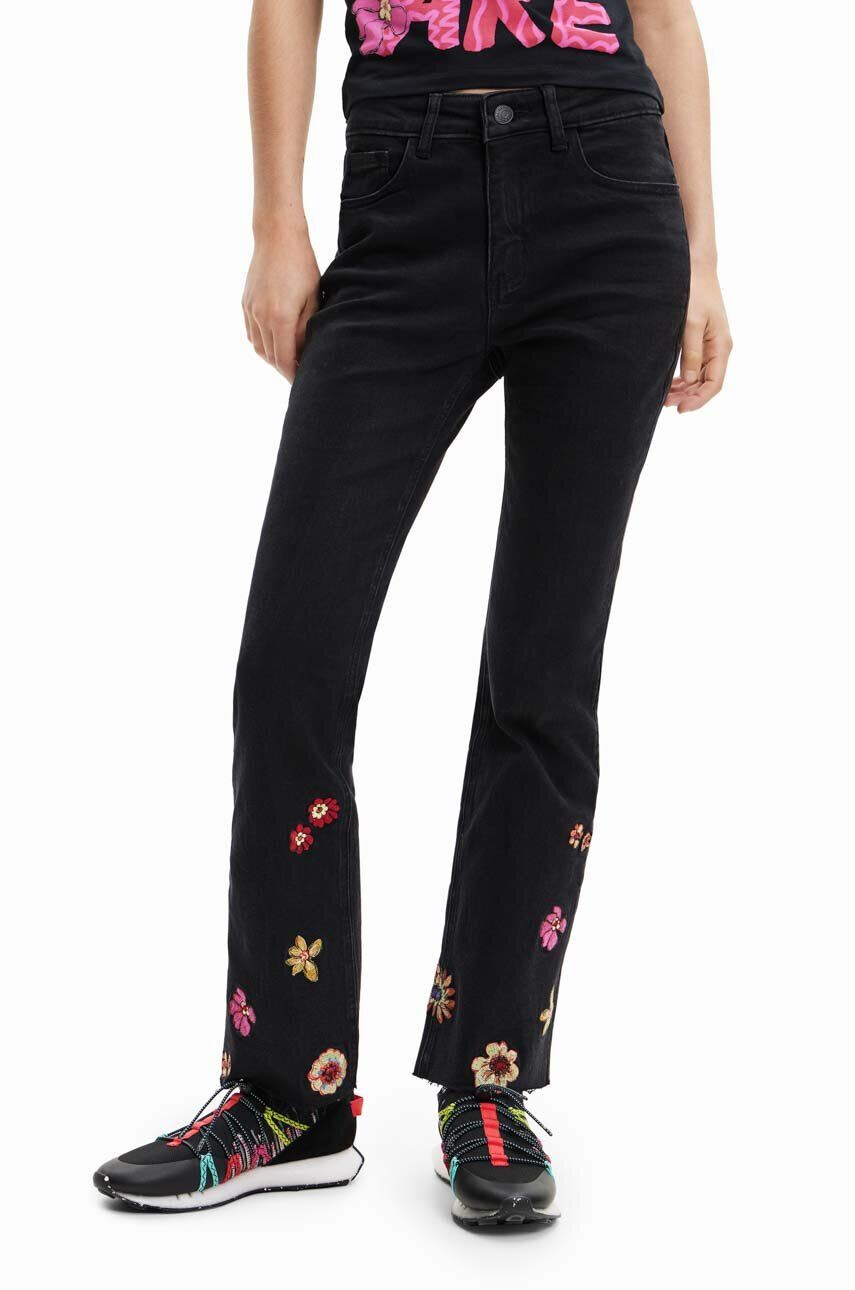 Desigual jeansi femei high waist - Pled.ro